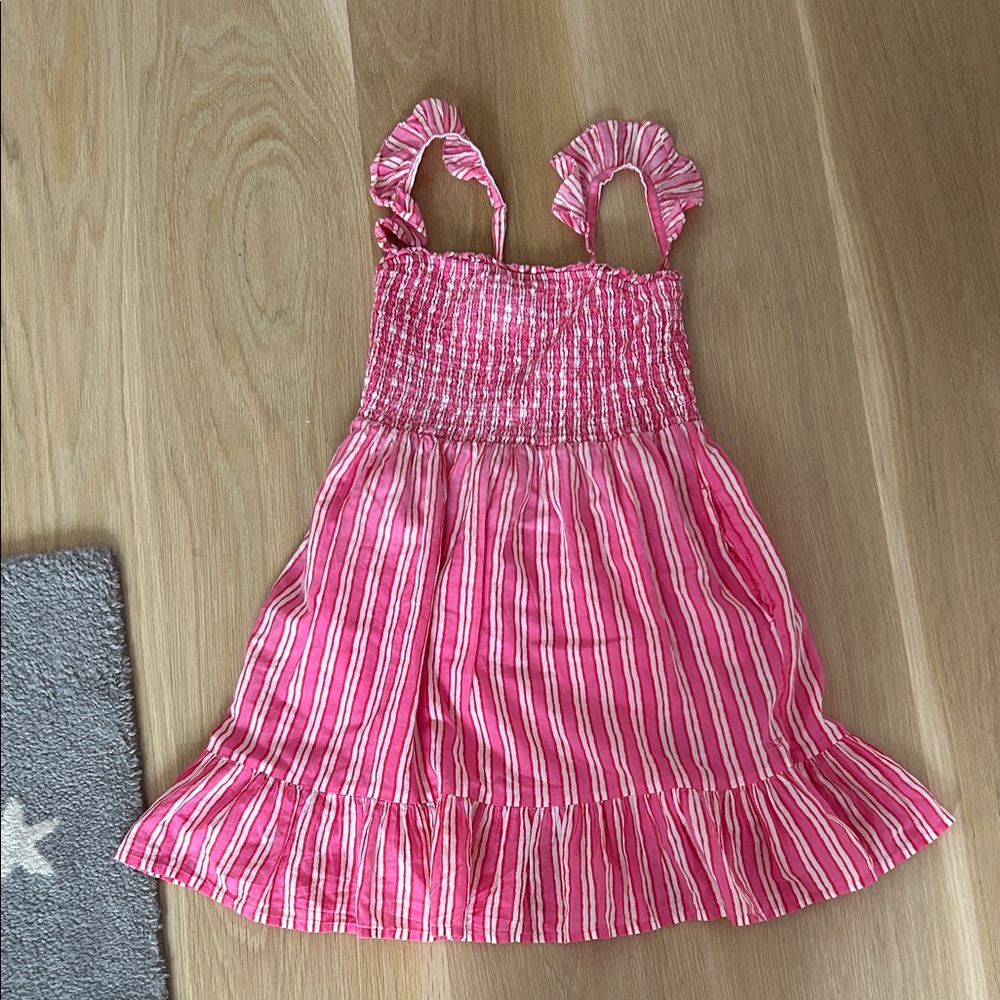 Vineyard Vines Pink and White Smocked Girls Dress